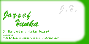 jozsef hunka business card
